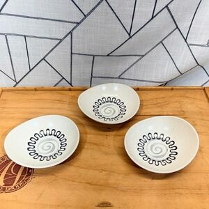 Metlox Poppytrail Aztec Small Bowls California Pottery Cream Set of 3‎ Vintage